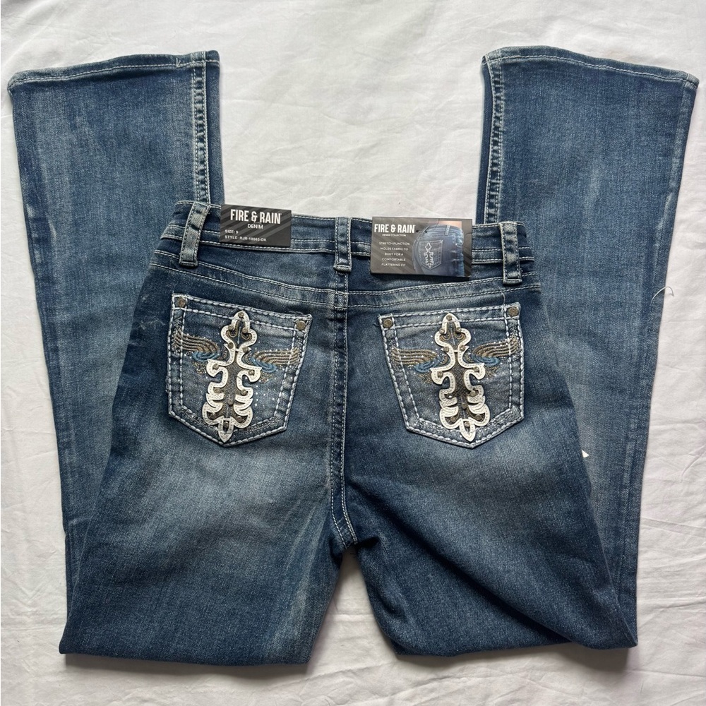 Fire & Rain Denim Jeans High Rise Bootcut Embellished Western Womens Size 9